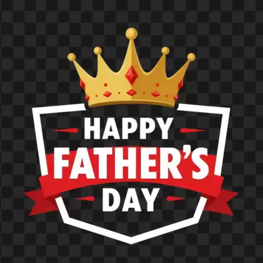 Happy Father's Day Crown Badge PNG