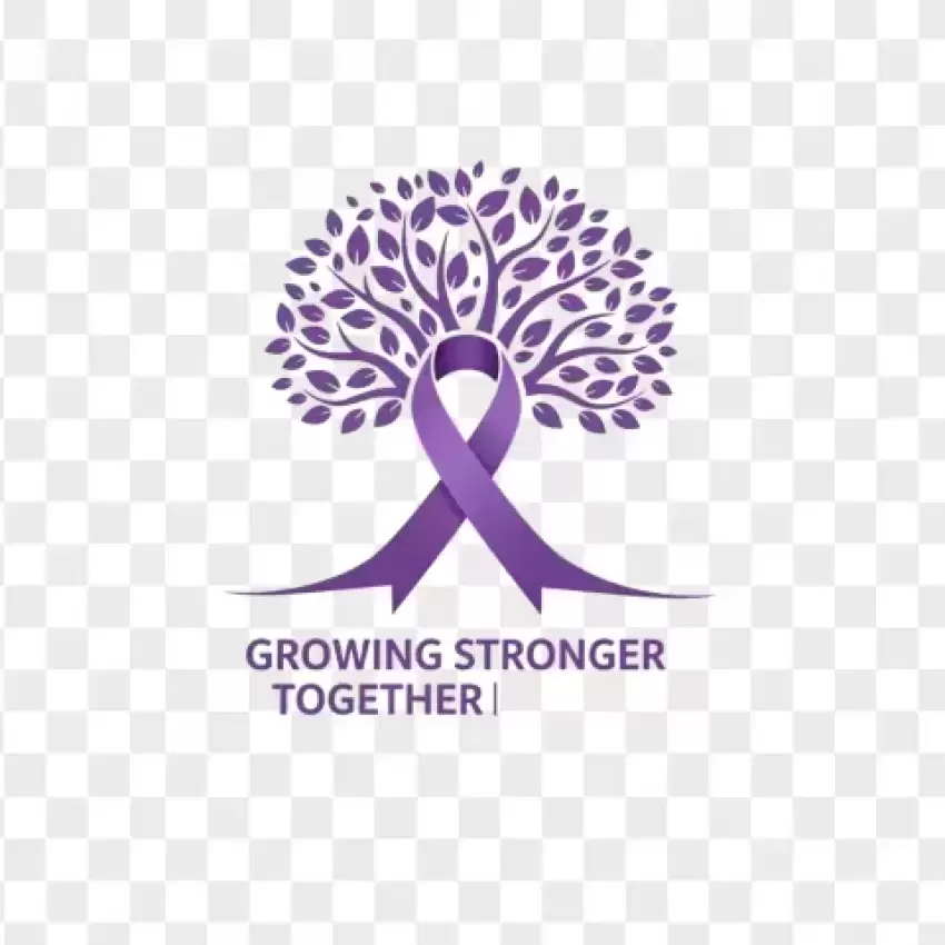 Growing Stronger Together Cancer Awareness Tree PNG