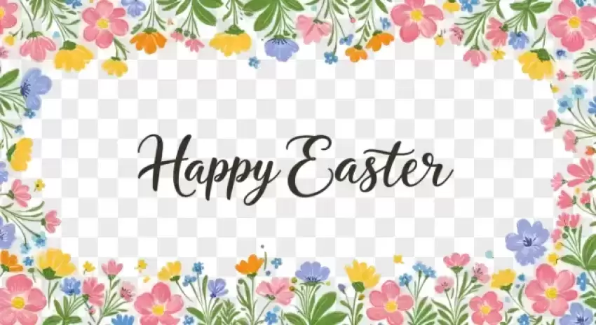 HD Elegant Happy Easter Banner PNG