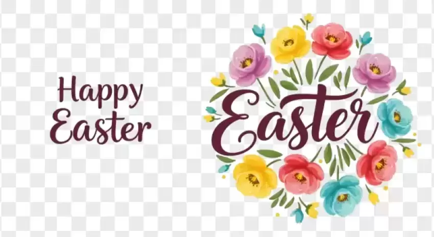 HD Vintage Style Happy Easter Greeting PNG