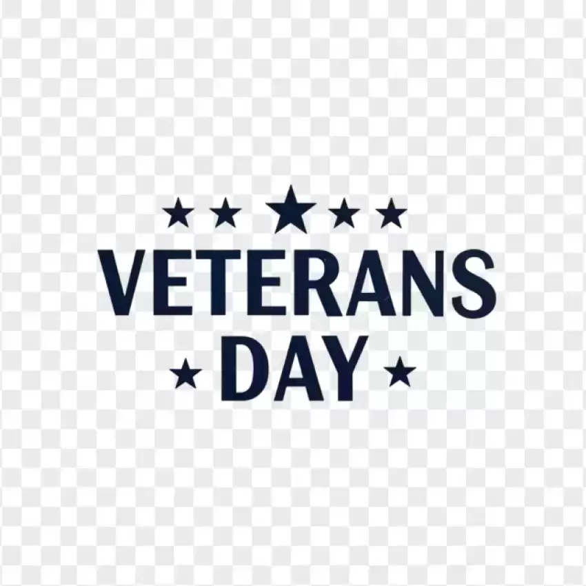 Veterans Day Typography with Stars PNG