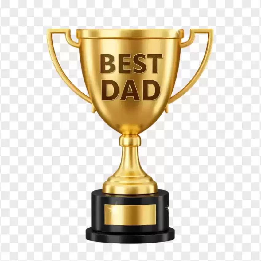 Golden Best Dad Trophy PNG