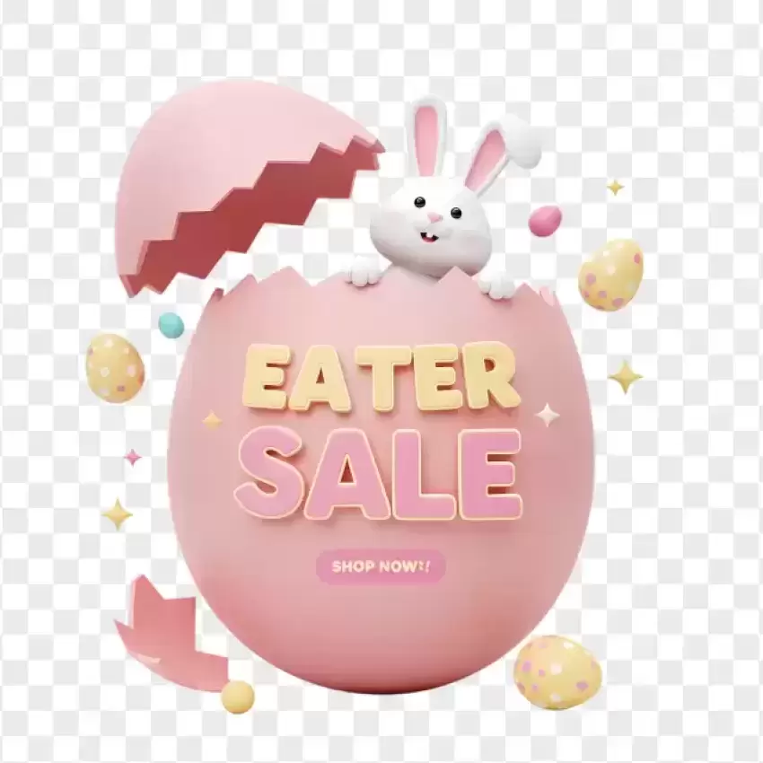 Easter Sale Bunny Inside Egg Design