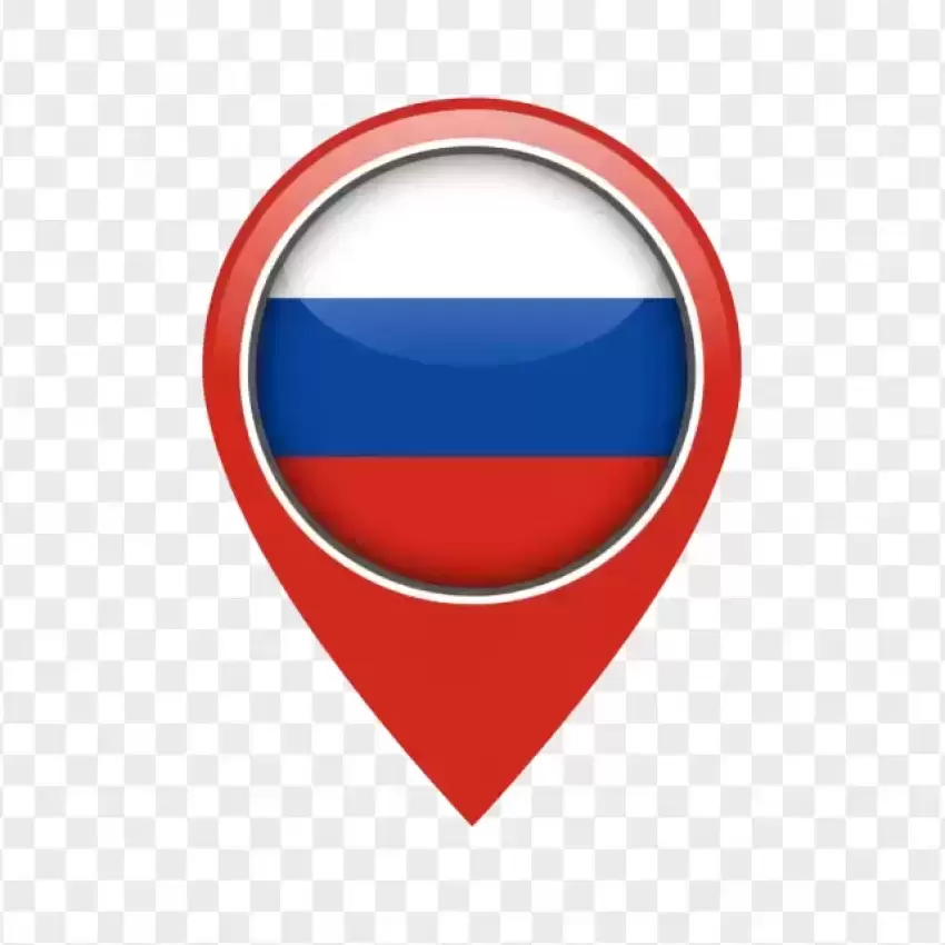 Russia Flag Map Location Pin PNG