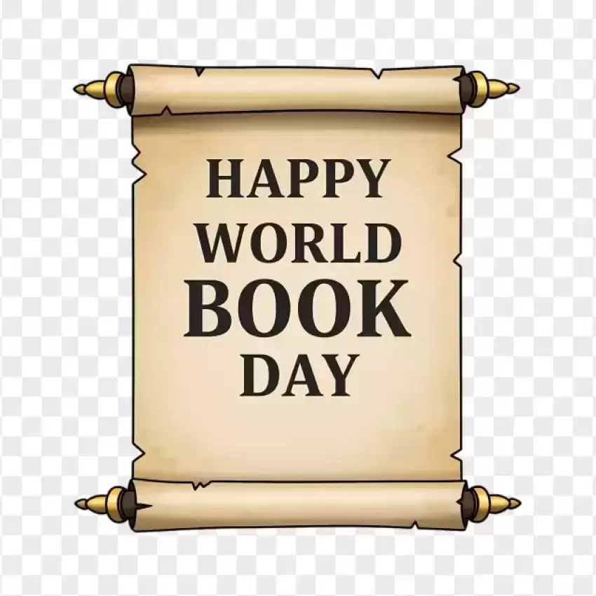 Happy World Book Day Scroll Banner PNG