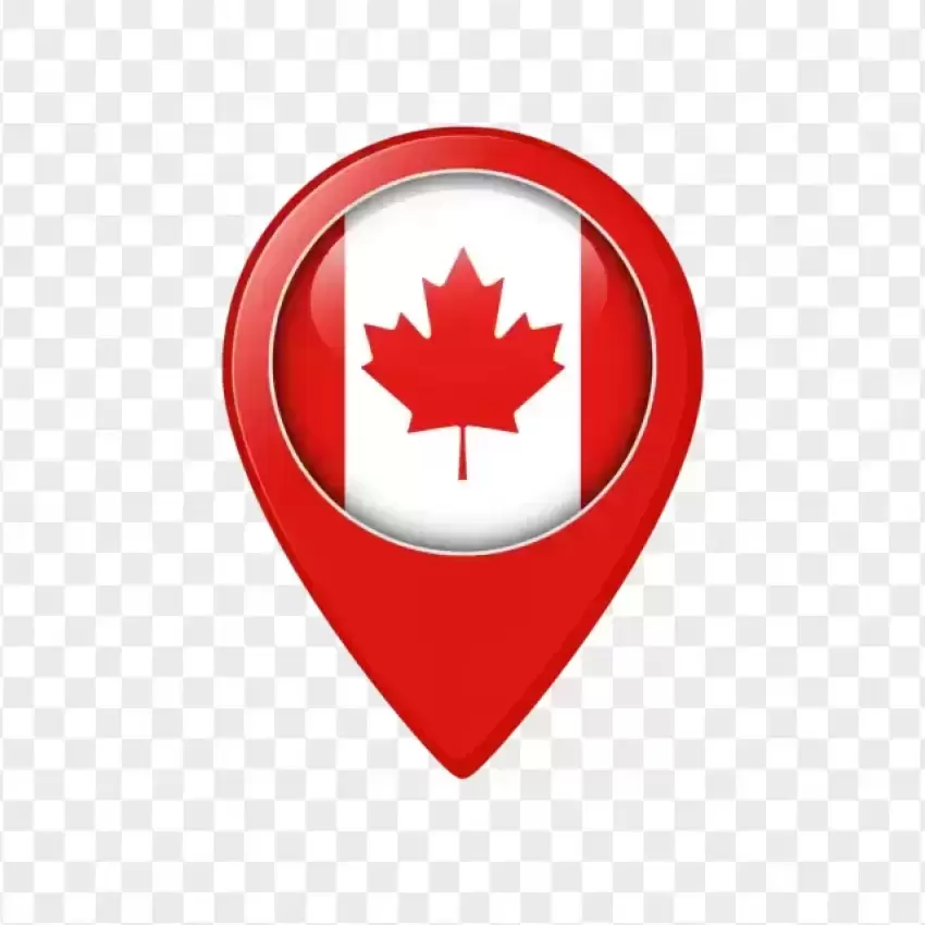 Canada Flag Map Pin Icon PNG