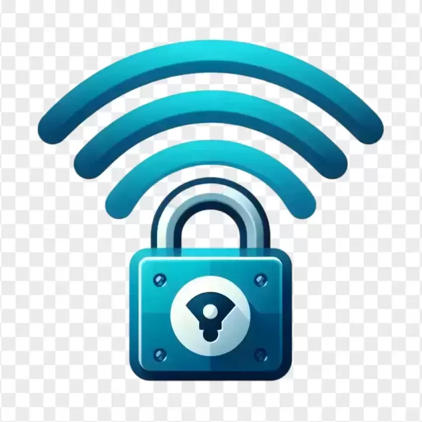 HD WiFi Security Lock Icon PNG