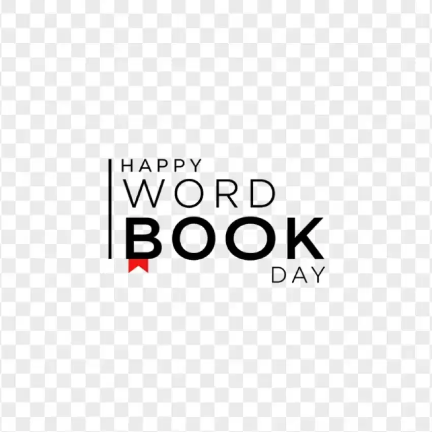 Happy World Book Day Modern Typography PNG