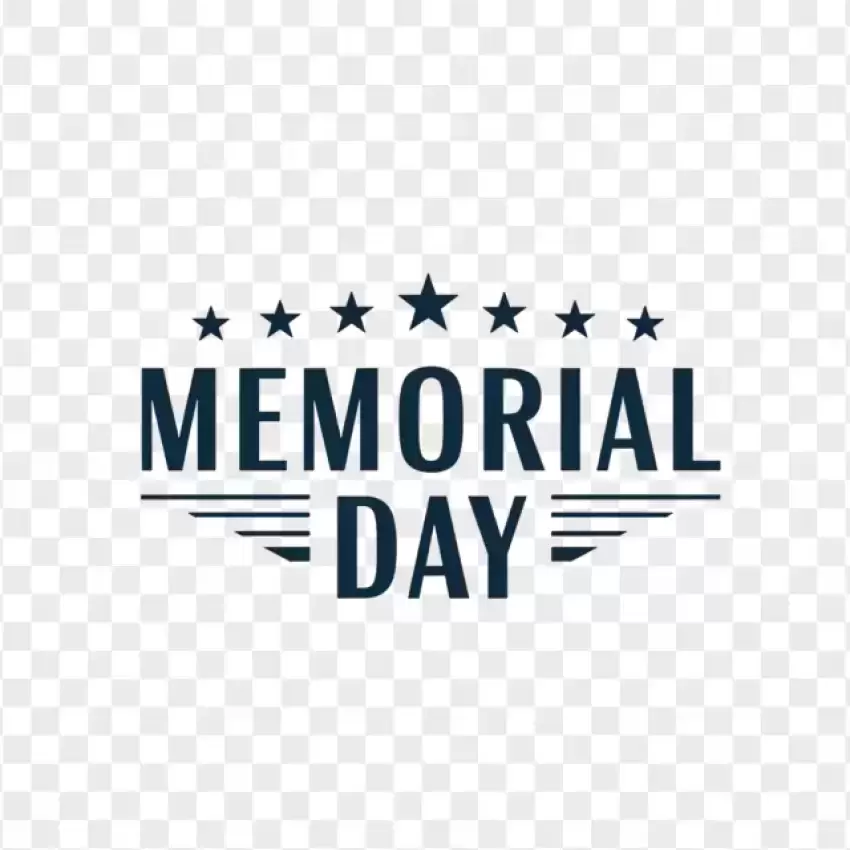 Elegant Memorial Day Text Banner PNG