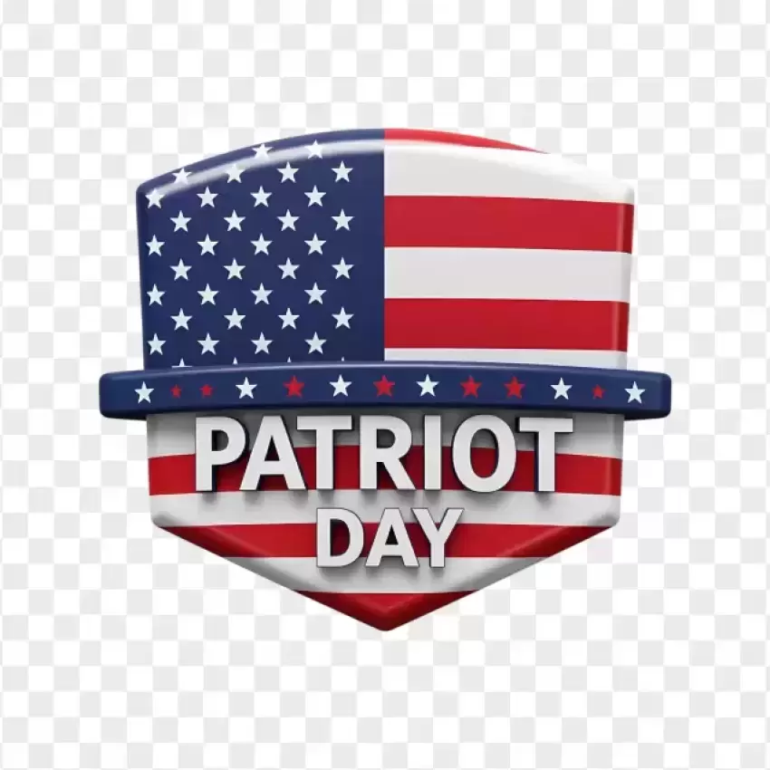 Patriot Day Shield Badge with American Flag PNG