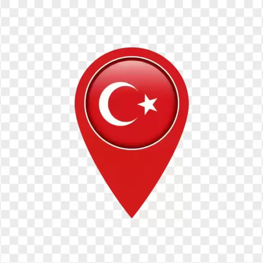 Turkey Flat Flag Map Pin Icon PNG