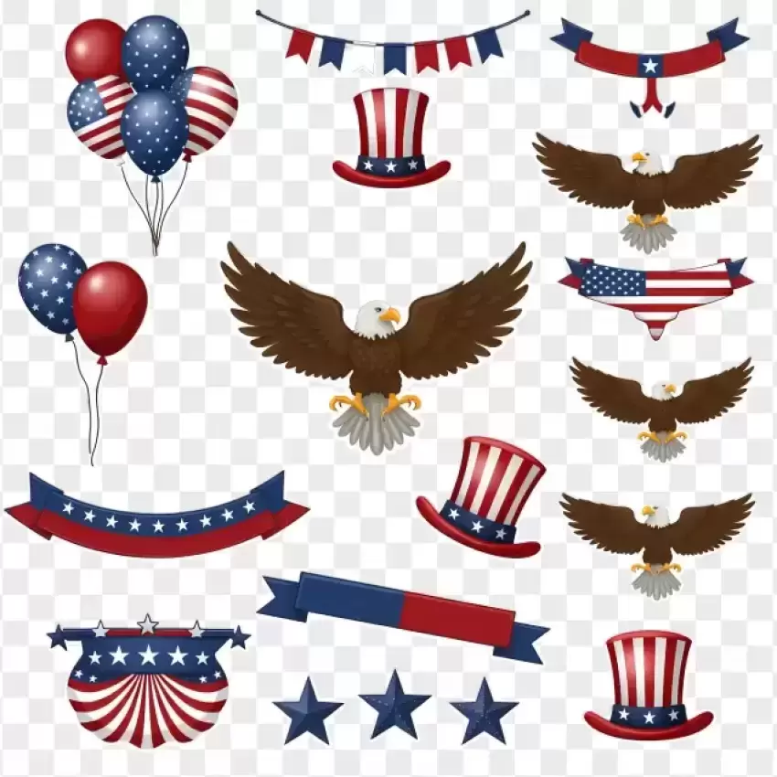 Patriotic USA Elements Presidents Day PNG