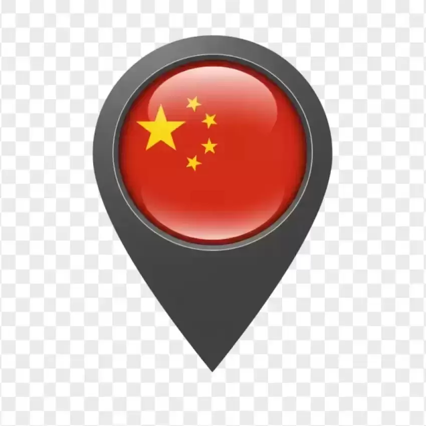 China Flag Map Location Pin PNG