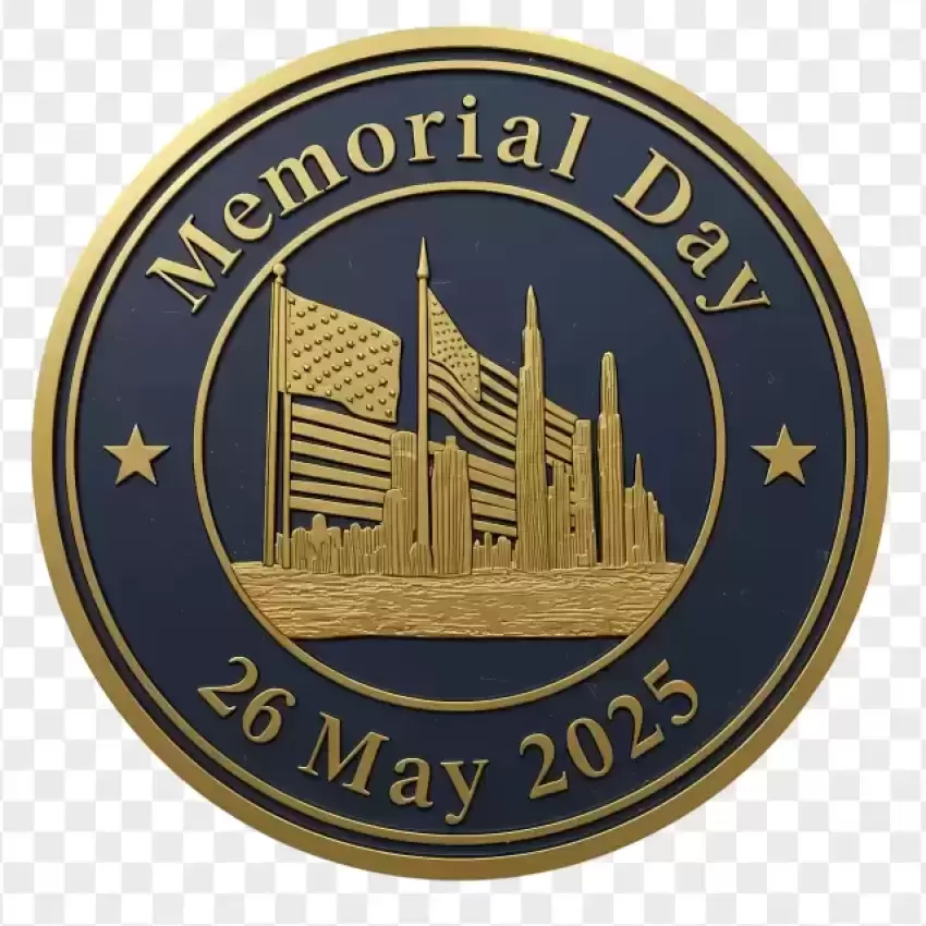 Memorial Day Gold Coin Tribute PNG