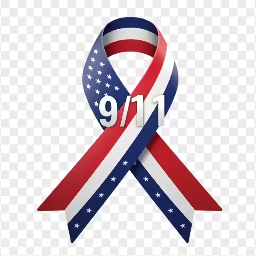 US Flag Ribbon 11 September Patriot Day Illustration