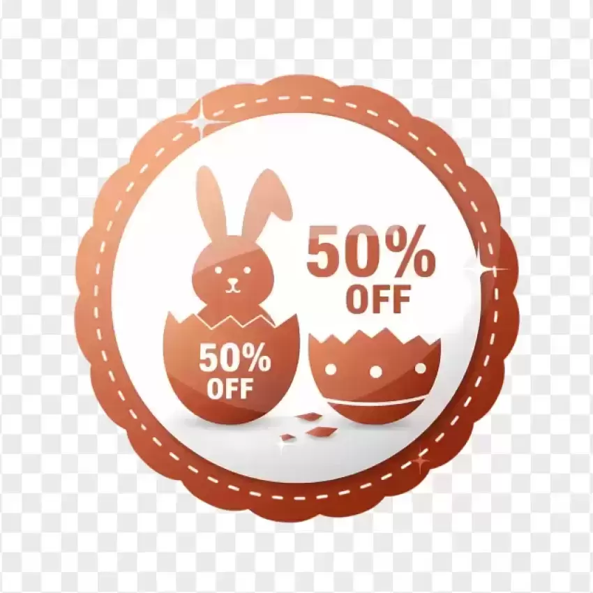 Easter Sale 50% Off Bunny Egg Illustration