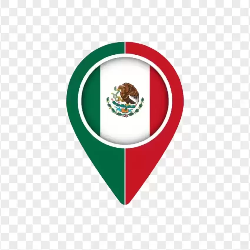 Mexico Flag GPS Map Pin PNG