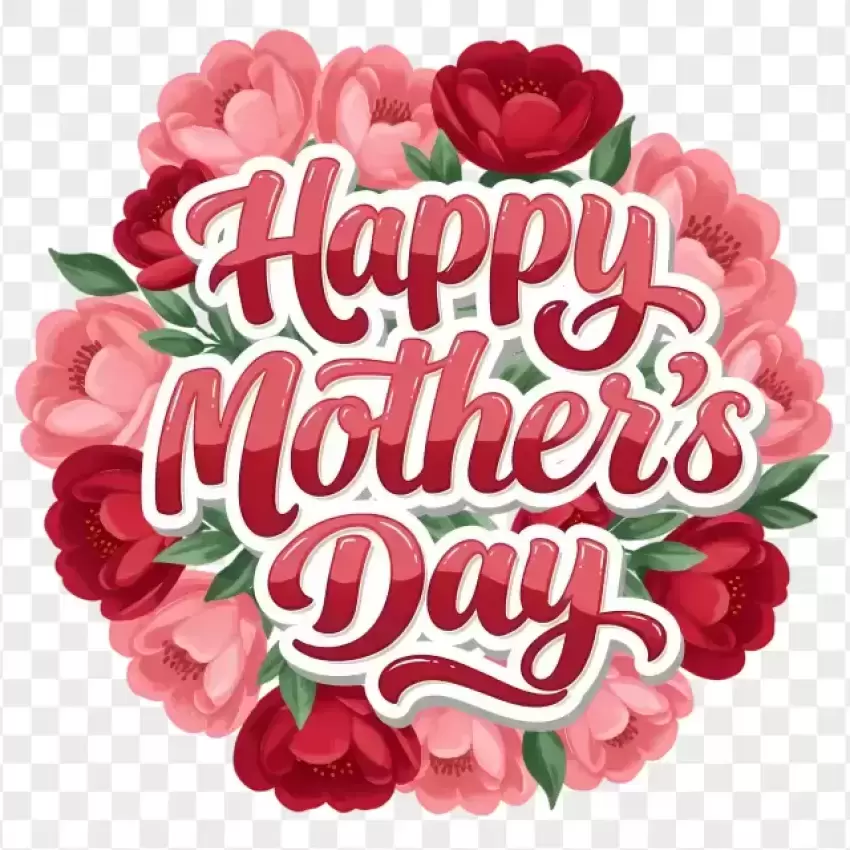 Happy Mother's Day Decorative Lettering PNG