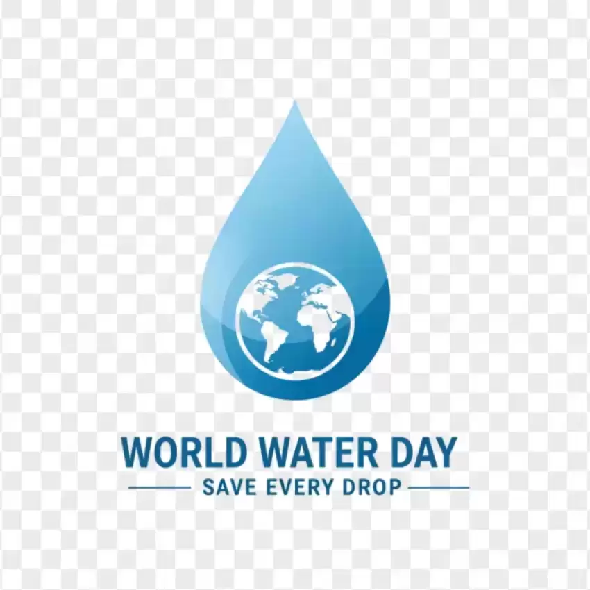 World Water Day Blue Drop Transparent PNG