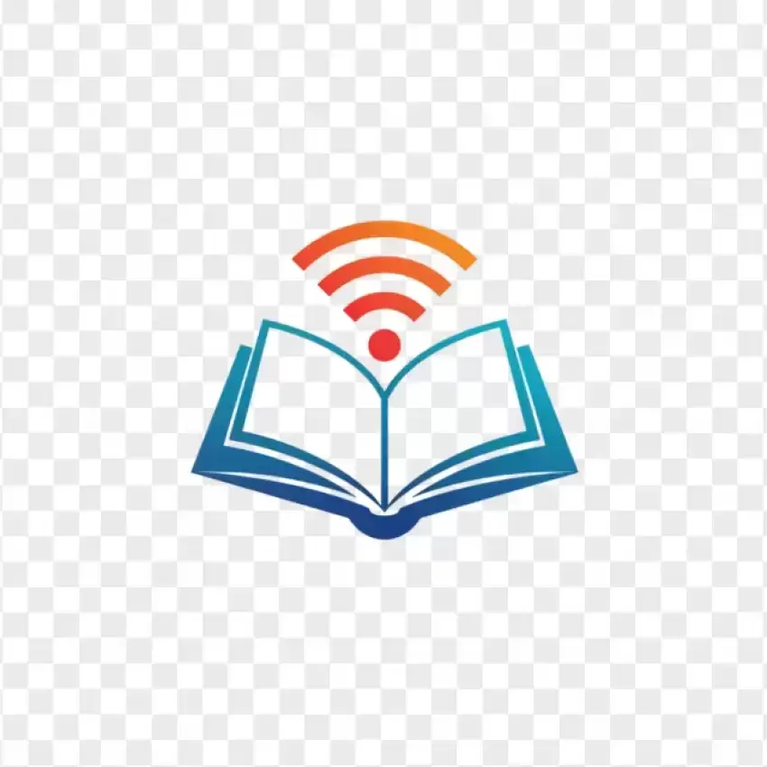 Open Book with WiFi Signal Concept PNG