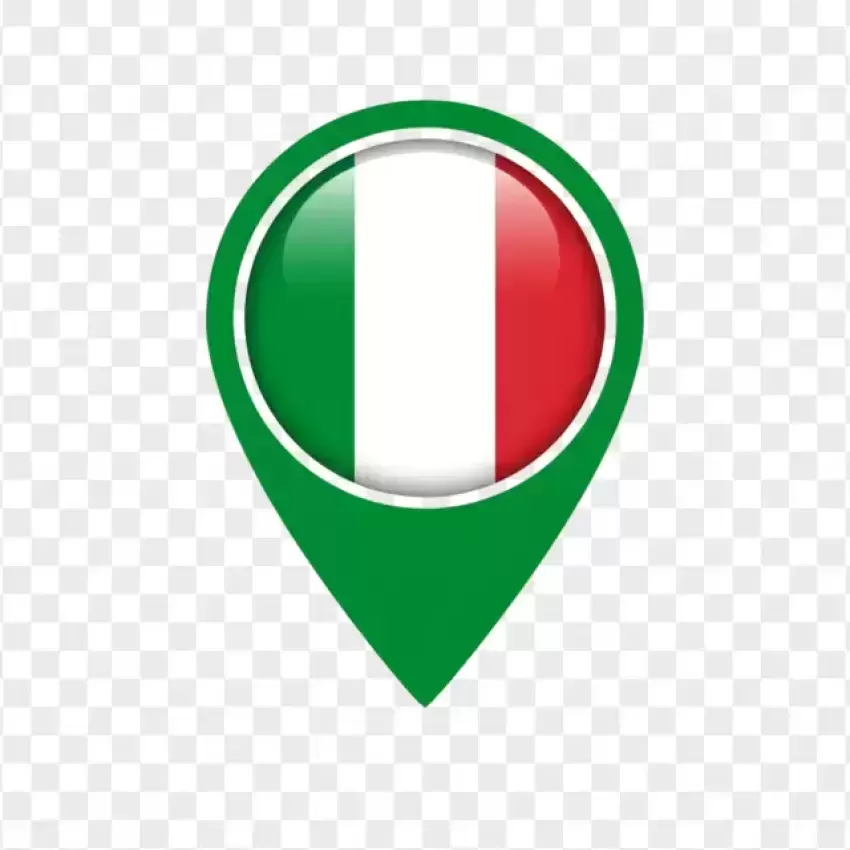 Italy Flag Map Pin Symbol PNG