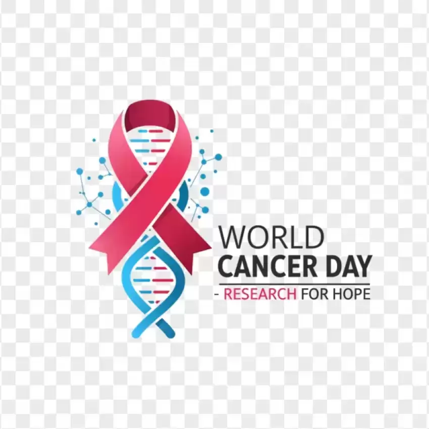 World Cancer Day Ribbon with Stethoscope PNG