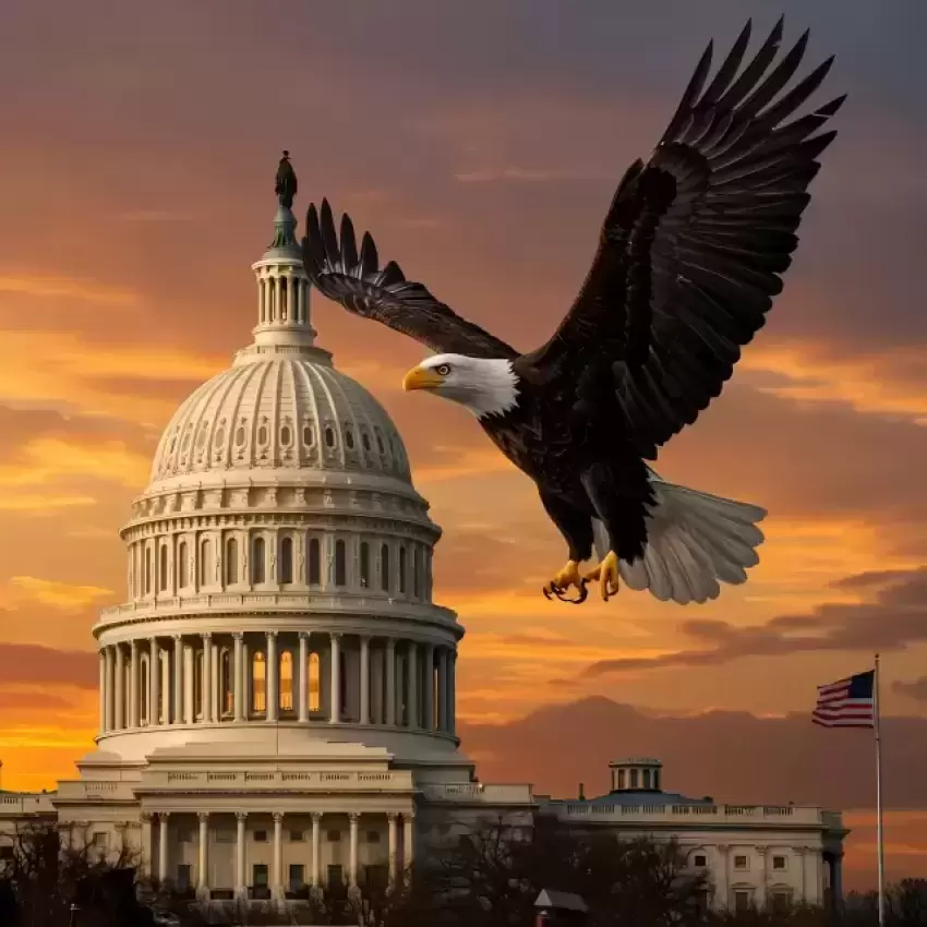 US Capitol with Eagle Presidents Day