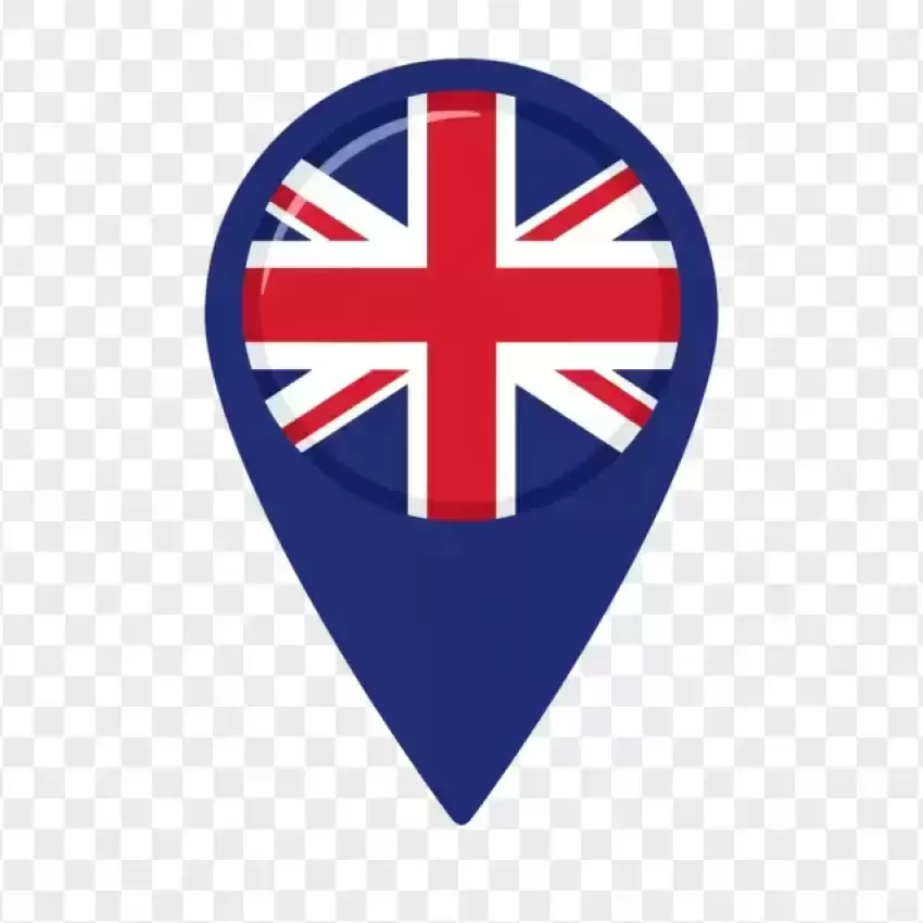 United Kingdom Flag Location Marker PNG