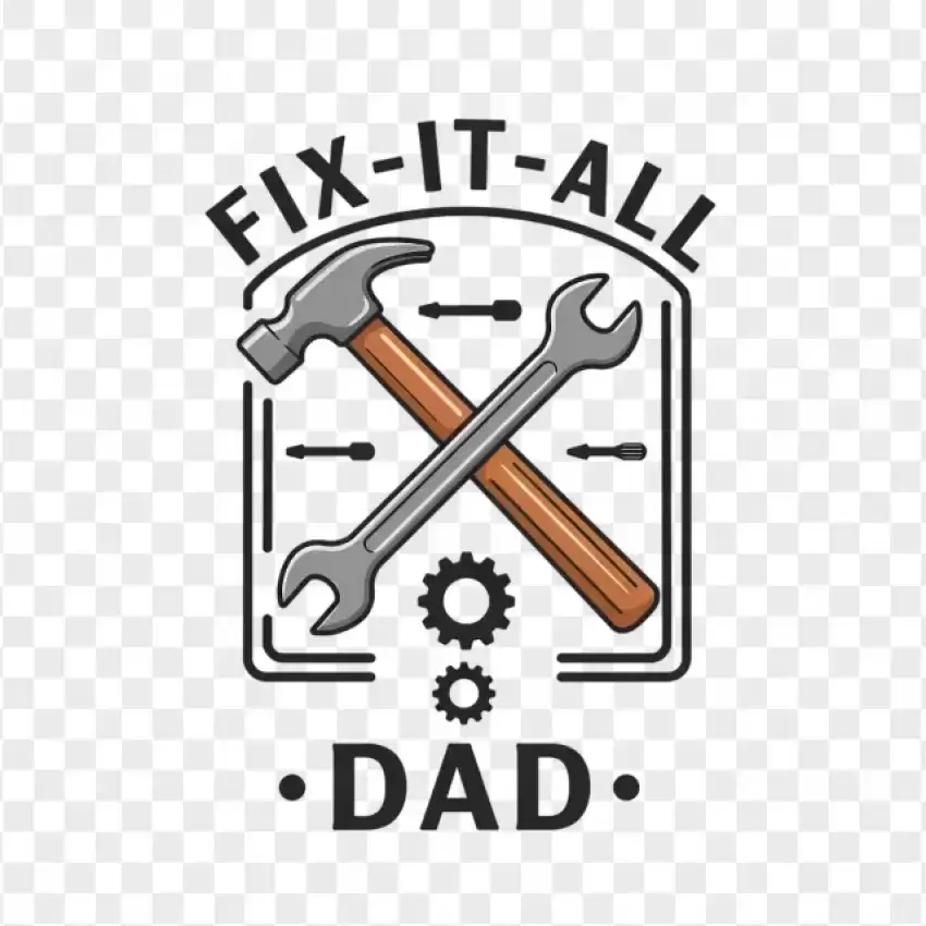 Fix-It-All Dad with Tools PNG