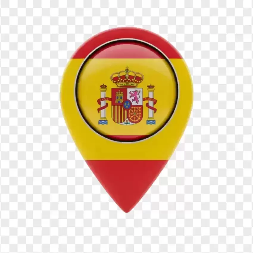 Spain Flag Map Pin Marker PNG