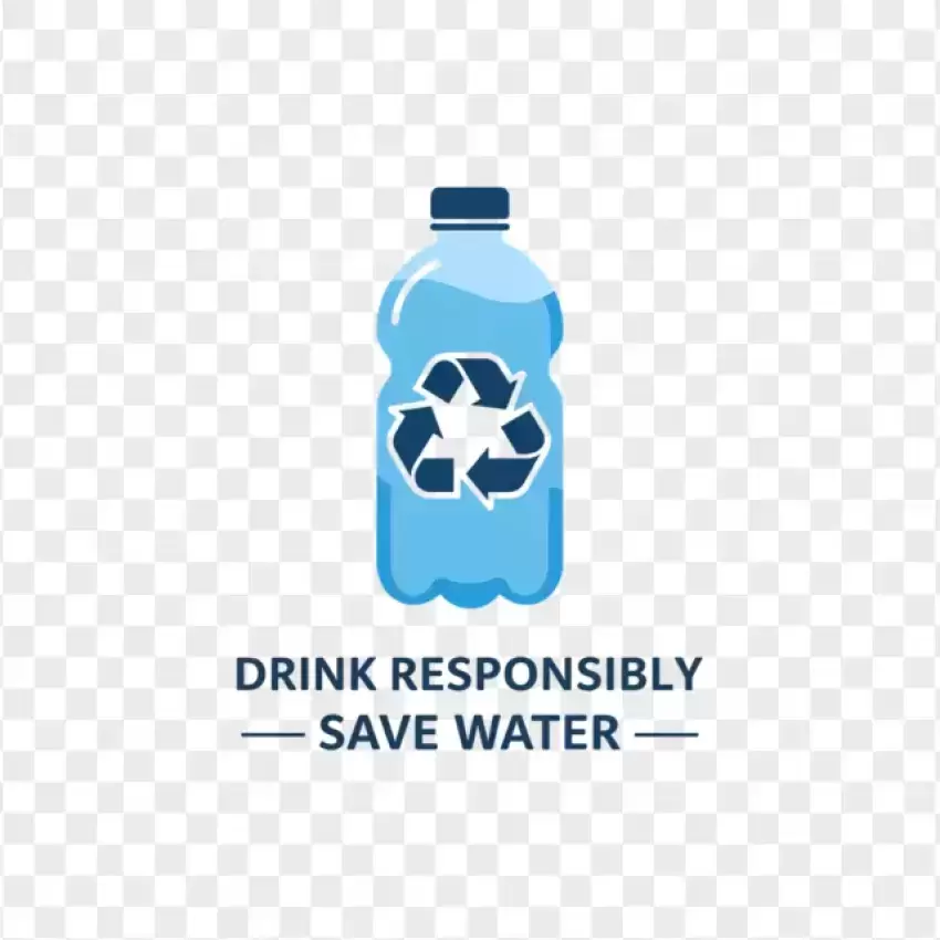 Drink Responsibly Save Water Poster PNG