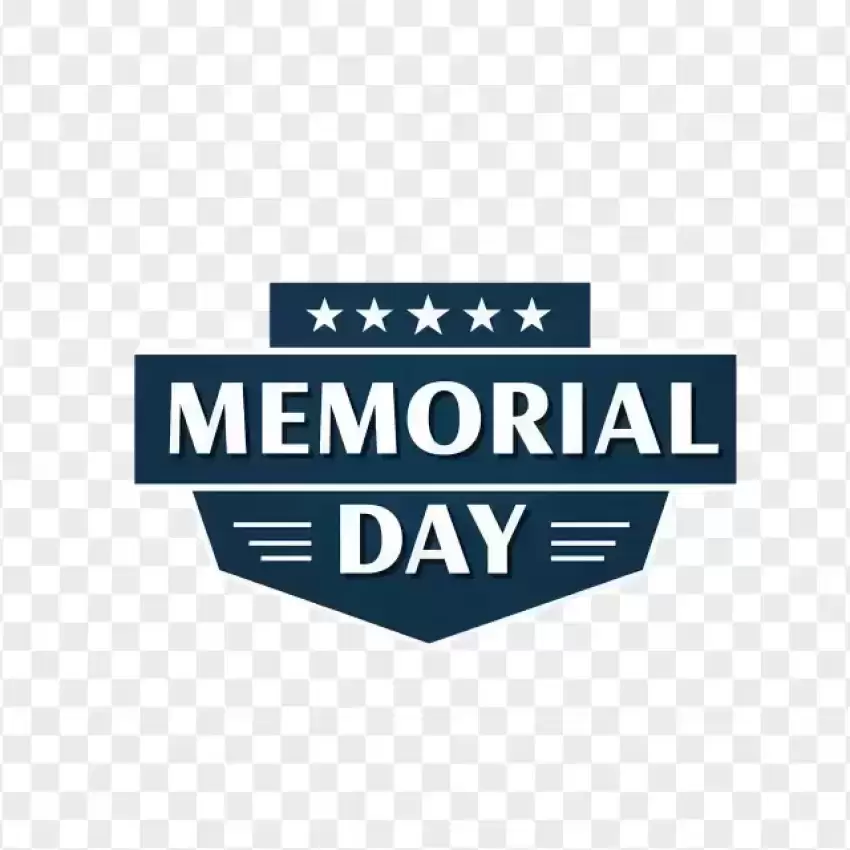 Dark Memorial Day Shield Logo PNG