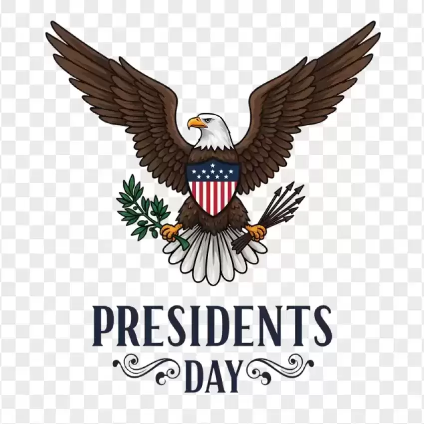 Eagle and Shield Presidents Day Symbol PNG