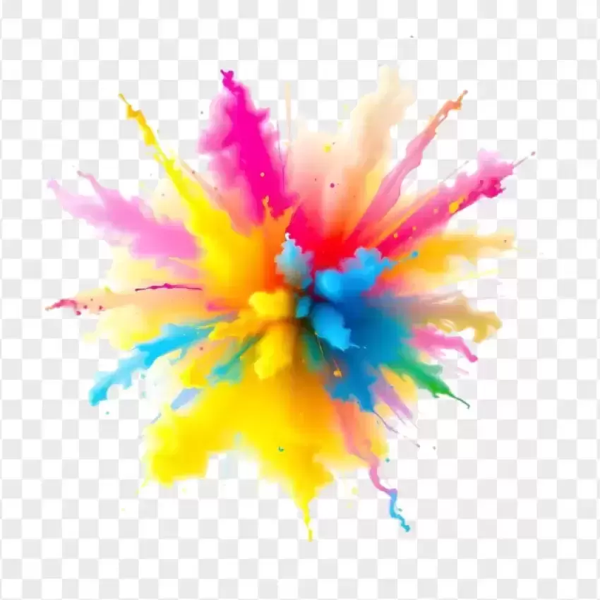 Holi Color Burst Explosion Effect PNG