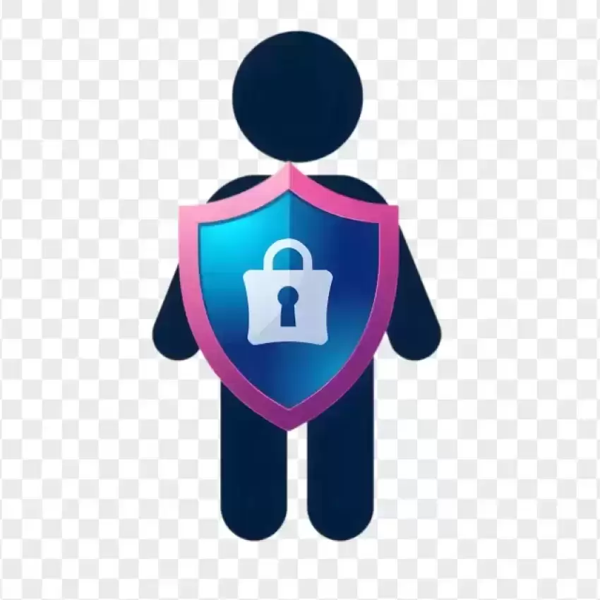 HD Cyber Protection Human Shield Icon PNG