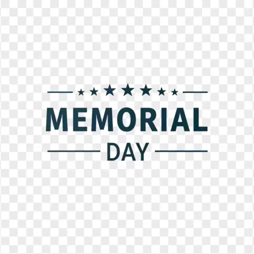 Simple Memorial Day Typography Design PNG