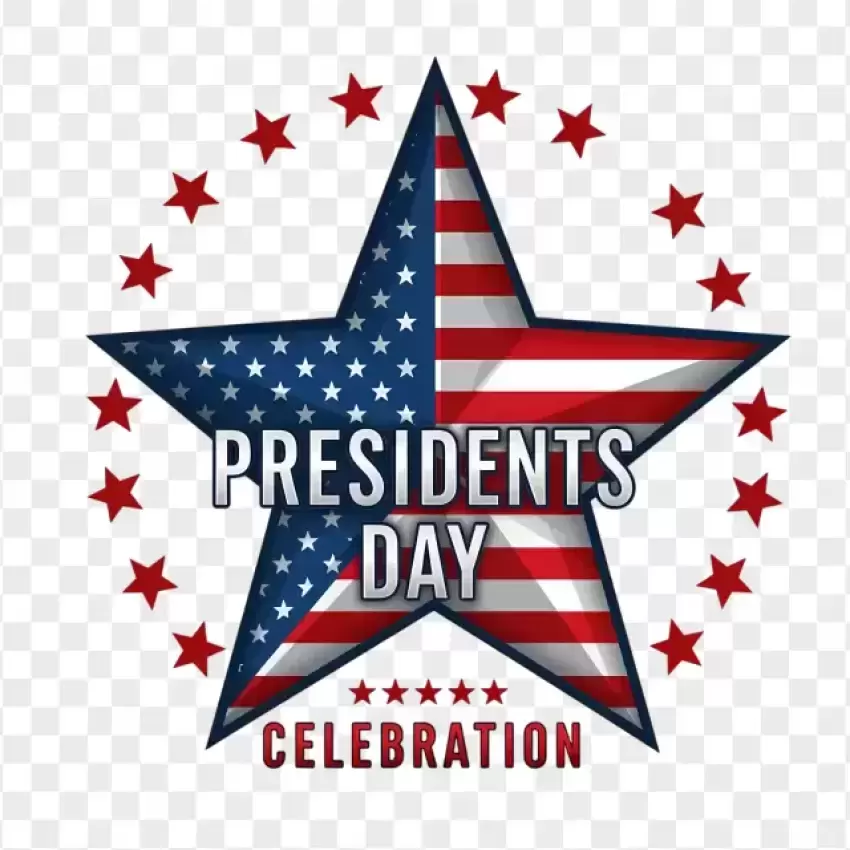 Presidents Day USA Flag Stars Celebration PNG