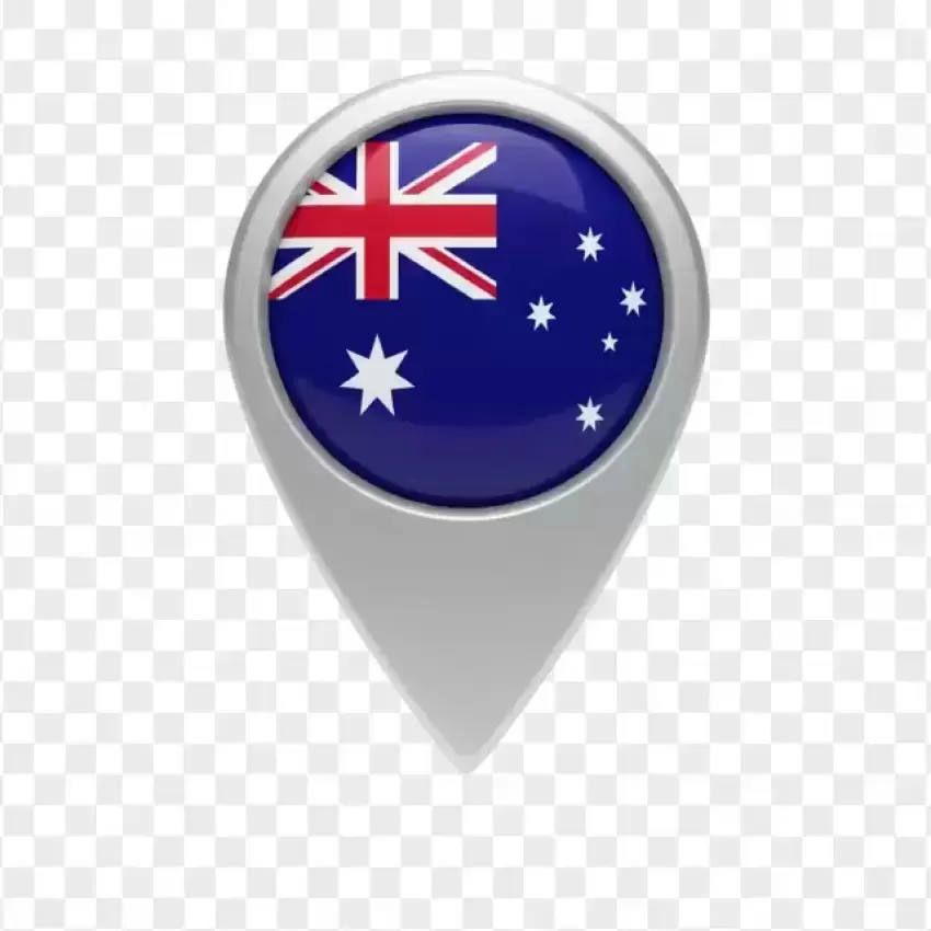 Australia Flag Map Pin Symbol PNG