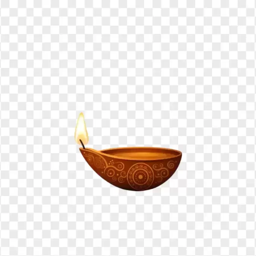 HD Traditional Diwali Oil Lamp PNG