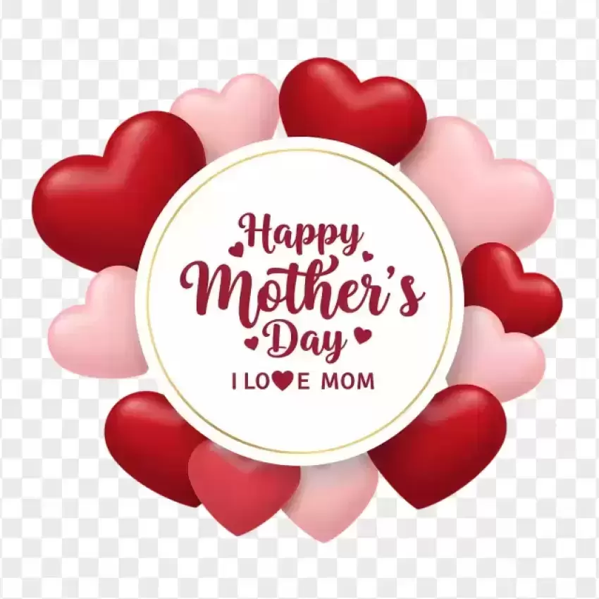 Happy Mother's Day with Love You Mom PNG