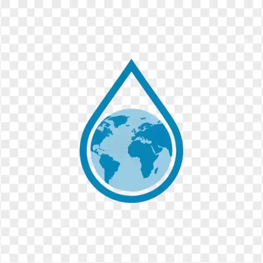 Globe Water Drop Logo Transparent PNG