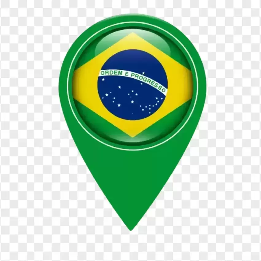 Brazil Flag Location Pin Icon PNG