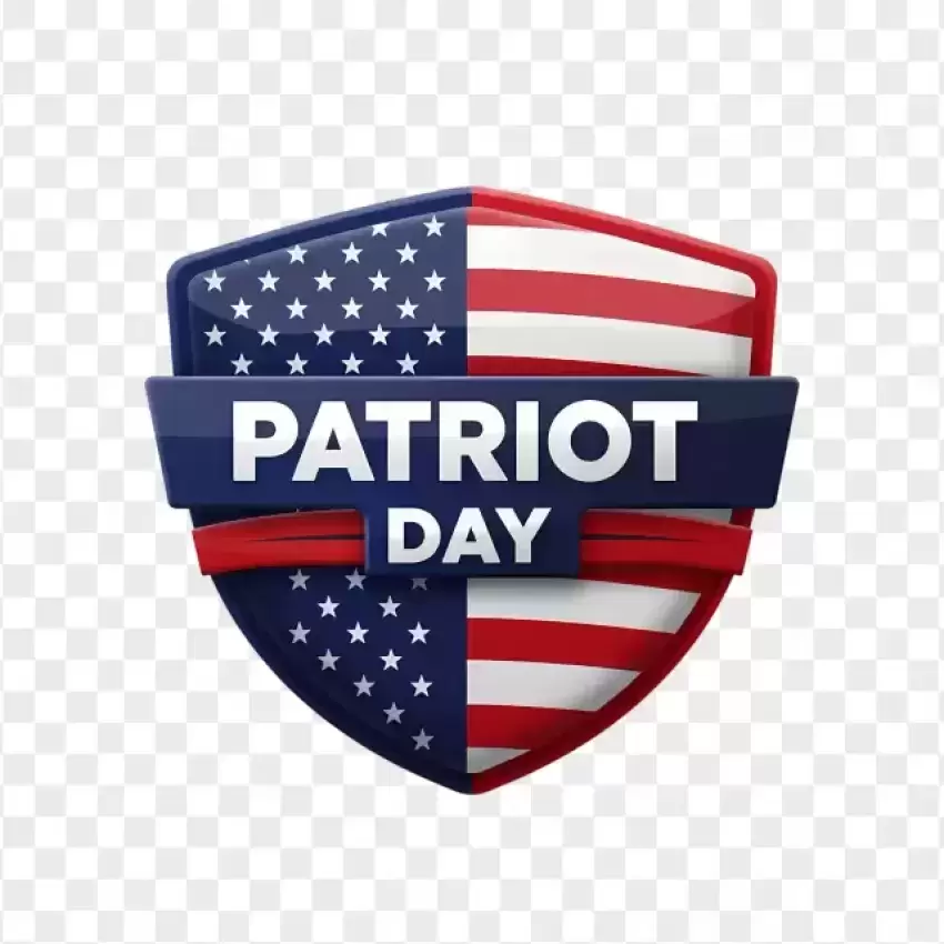 Patriot Day Shield Badge with American Flag PNG