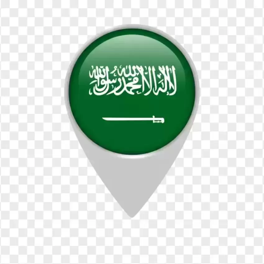 Saudi Arabia Flag Map Pin Icon PNG