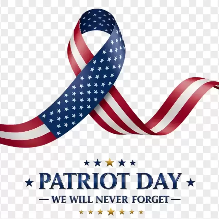 Patriot Day We Will Never Forget Ribbon PNG