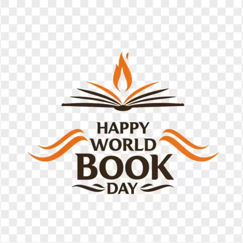 Happy World Book Day Open Book Logo PNG