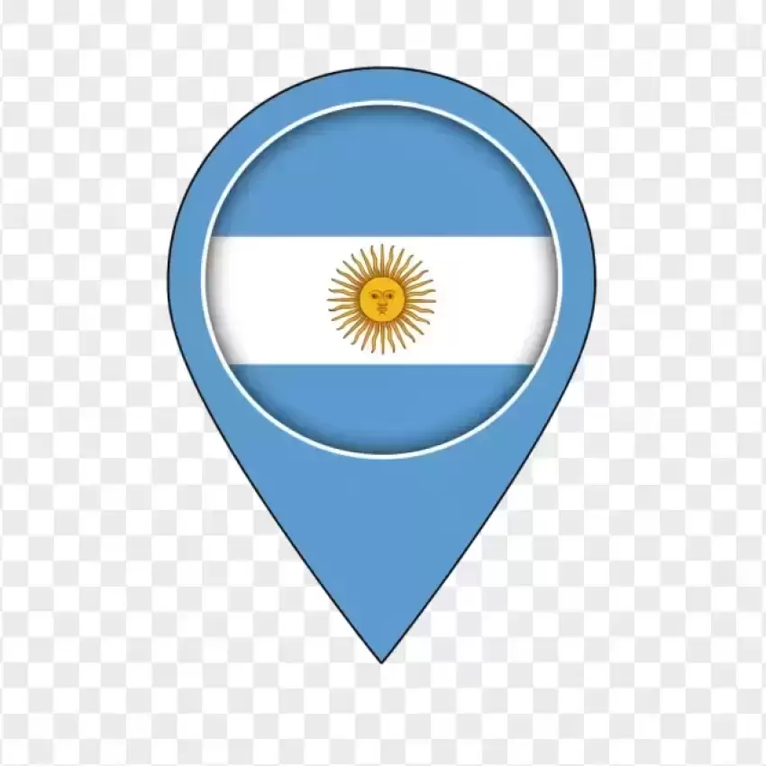 Argentina Flag Map Location Pin PNG