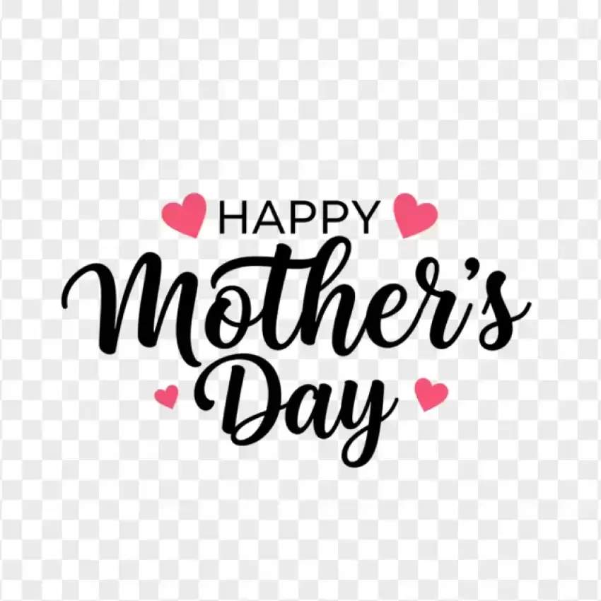 Elegant Happy Mother's Day Handwritten PNG