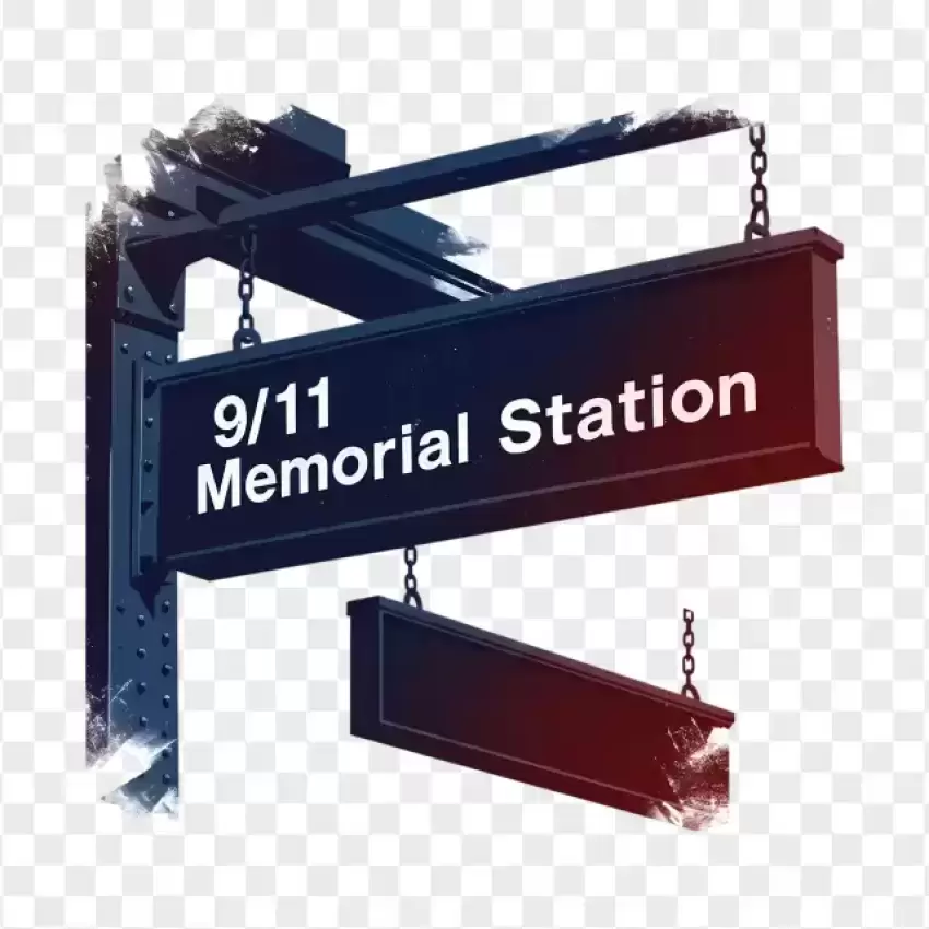 9/11 Memorial Station Hanging Sign PNG