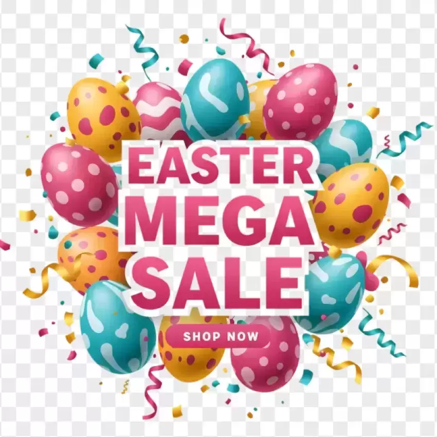 Easter Mega Sale Colorful Festive PNG